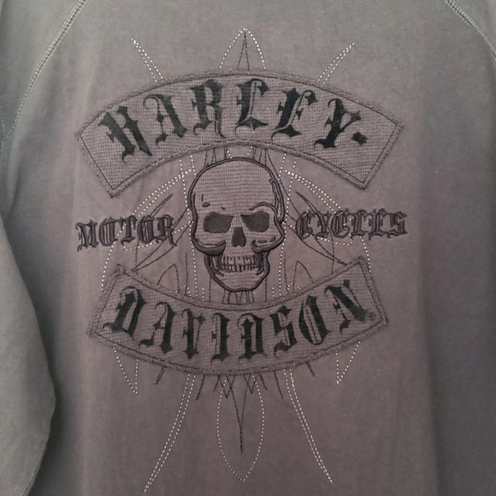 Harley Davidson Men's Long Sleeve Shirt 2XL - Charcol Gray